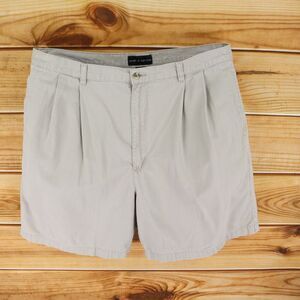 Croft & Barrow Shorts Pleated Front Mens 40 Beige Light Wash 100% Cotton Pockets